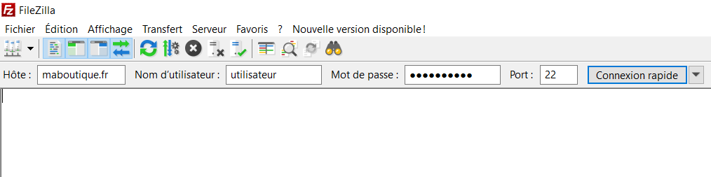 Connexion rapide FileZilla
